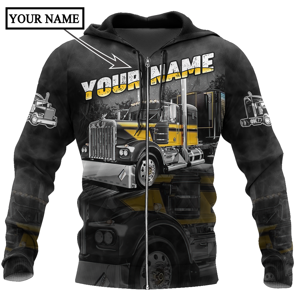 Personalized Name Trucker 3D All Over Printed Shirts For Men and Women