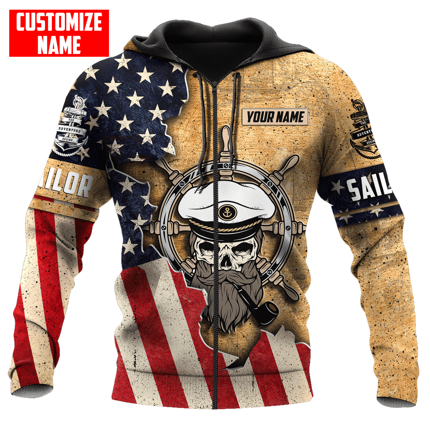 Customized name The Adventure Begins 3D All Over Printed Shirts