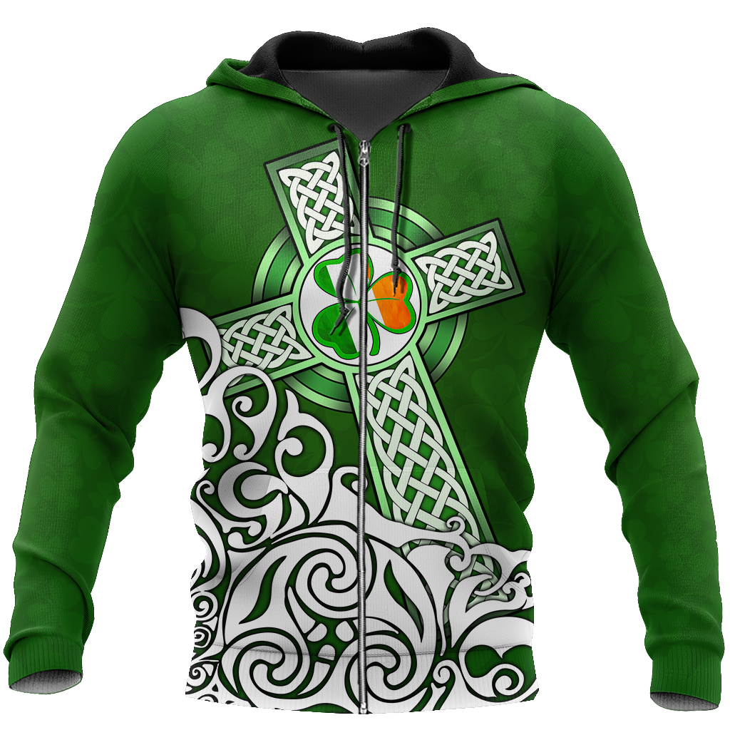 Premium Unisex Hoodie Irish St.Patrick Celtic Cross ML