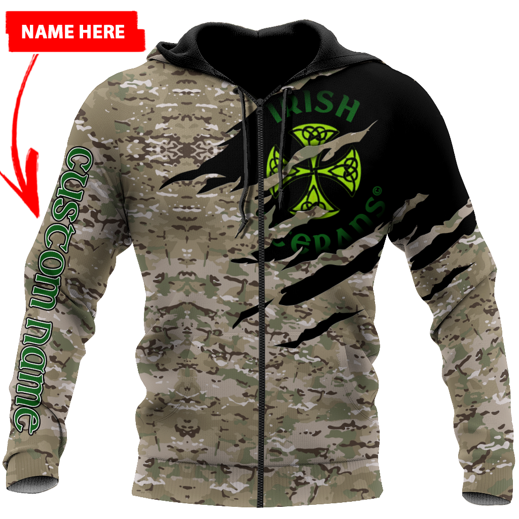 Irish Veterans - Persionalized Name 3D Hoodie Shirt For Men And Women