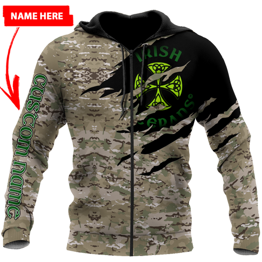 Irish Veterans - Persionalized Name 3D Hoodie Shirt For Men And Women
