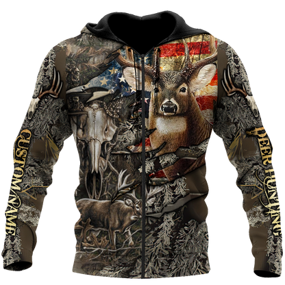 Deer Hunting Personalized Name 3D All Over Printed Shirts