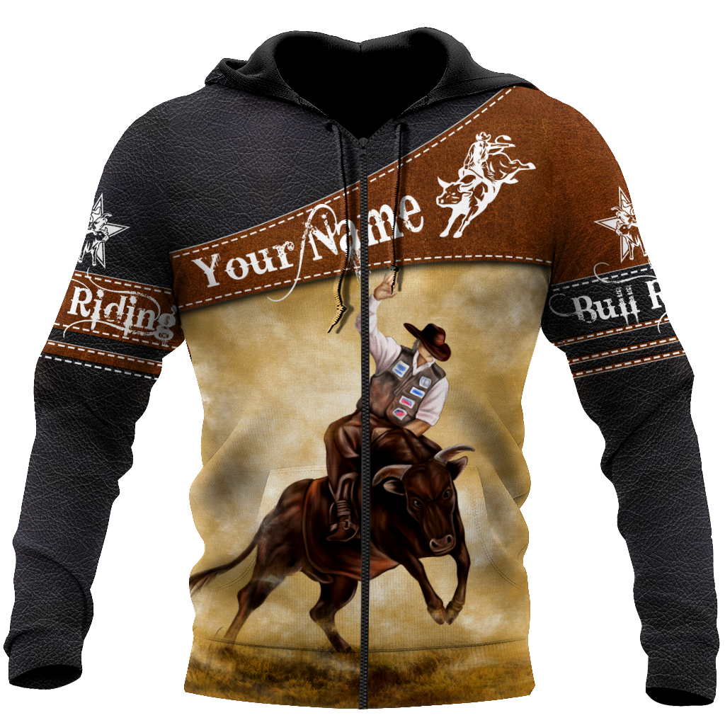 Customize Name Bull Riding 3D All Over Printed Unisex Shirts Cowboy