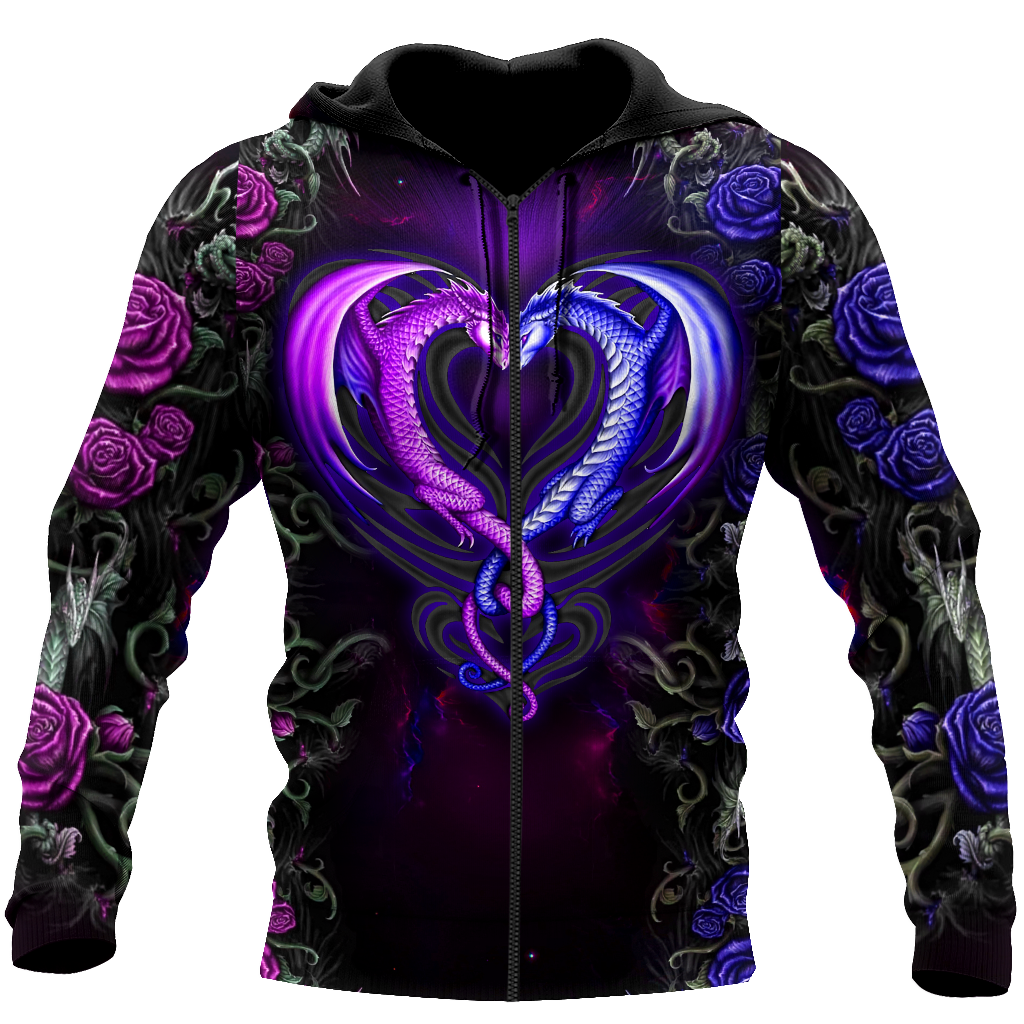 Dragon Beautiful Couples 3D Over Printed Shirt