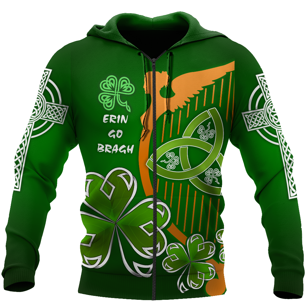 Premium Unisex Hoodie Irish St.Patrick Day The Harp The Shamrock And The Trinity ML