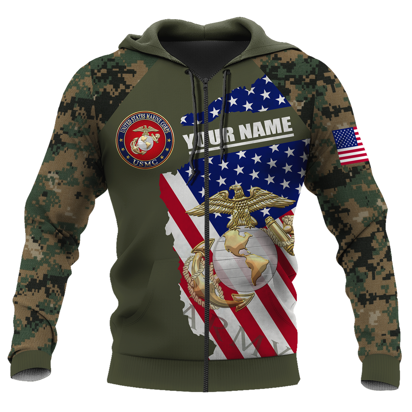 Custom name US Marine Corps Veteran Brothers in arms 3D print shirts Proud Military