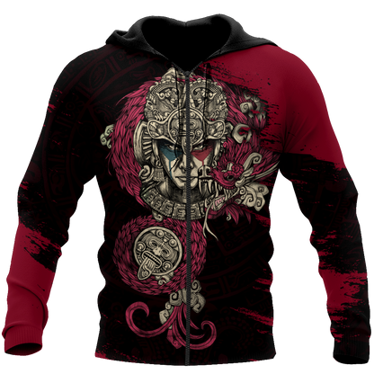 Aztec Warrior 3D All Over Printed Unisex Hoodie no2