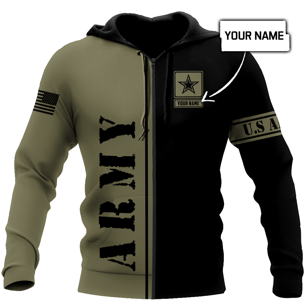 Custom name US Army Veteran Basic 3d printed shirts Proud Military