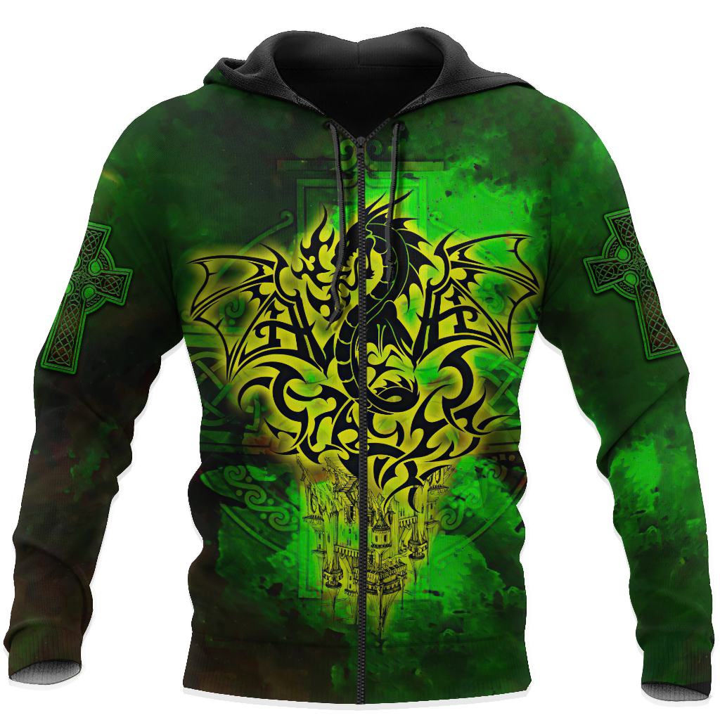 Celtic Dragon Saint Patrick's Day 3D All Over Printed Shirts For Men And Women TN