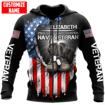 Proud To Have Served Navy Veteran 3D All Over Printed For Man And Women