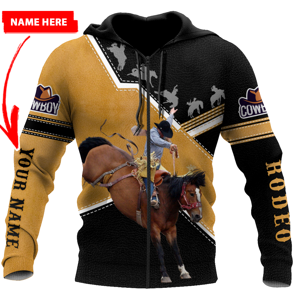 Personalized Name Rodeo 3D All Over Printed Unisex Shirts Bucking Horse