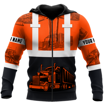 Premium Trucker Personalized Name 3D All Over Printed Unisex Shirts