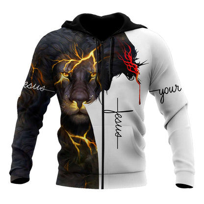Jesus Christ Lion Way Maker Miracle Worker Personalized Name 3D Printed Hoodie, T-Shirt for Men and Women