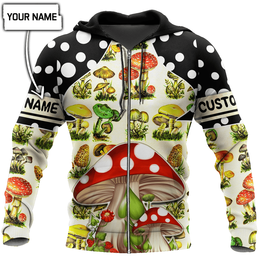 Customize Name Mushroom Hippie3D All Over Printed Unisex Shirts
