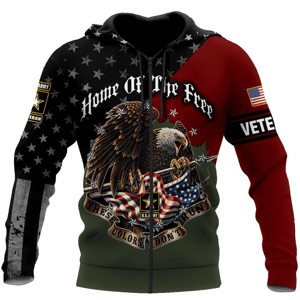 Home Of The Free US Veteran 3D All Over Printed Hoodie H