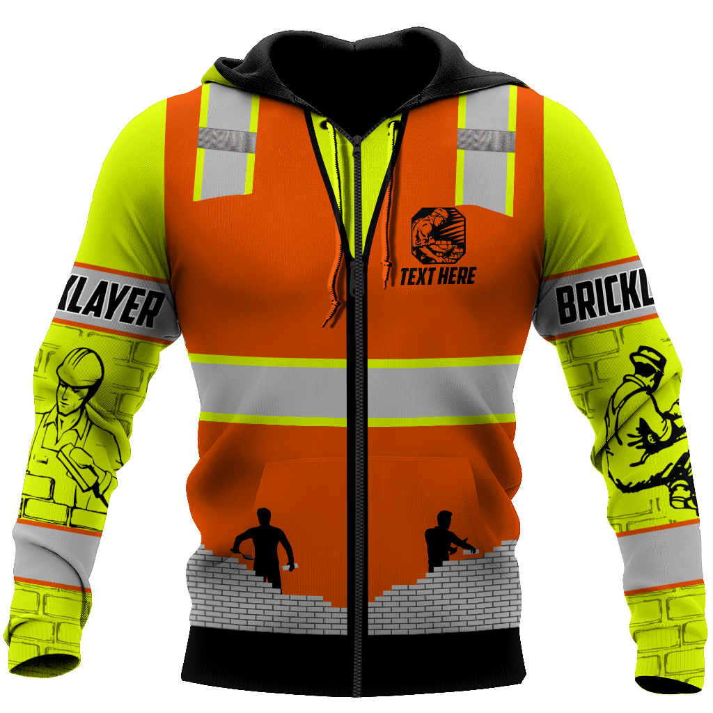 Premium Unisex Hoodie Customize Bricklayer Safety ML