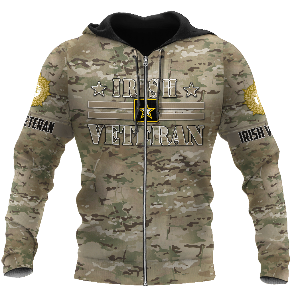 Irish Veteran 3D Hoodie Shirt For Men And Women
