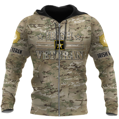 Irish Veteran 3D Hoodie Shirt For Men And Women