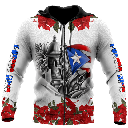 Manga Flower Puerto Rico Hoodie For Men And Women