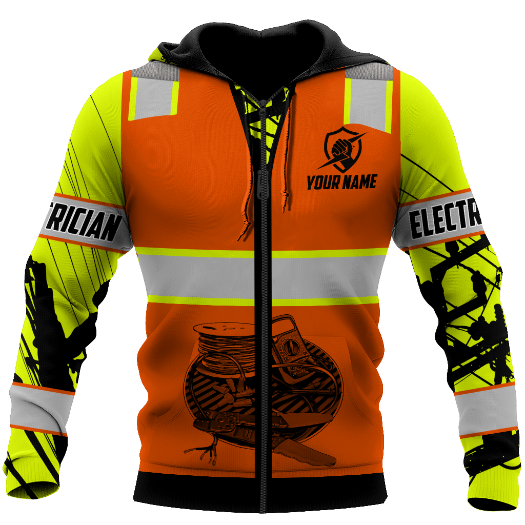 Electrician And Lineman Personalized Safety 3D All Over Printed Premium Unisex Hoodie ML