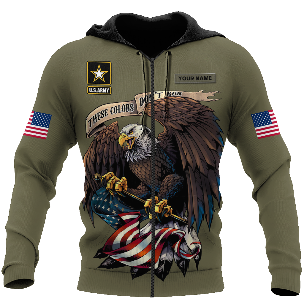 Custom name US Army Veteran Basic Eagle 3d printed shirts Proud Military
