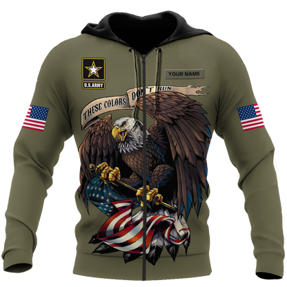 Custom name US Army Veteran Basic Eagle 3d printed shirts Proud Military
