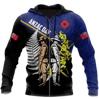 Tmarc Tee Anzac Day blue version Australia and Kiwi 3D print shirts