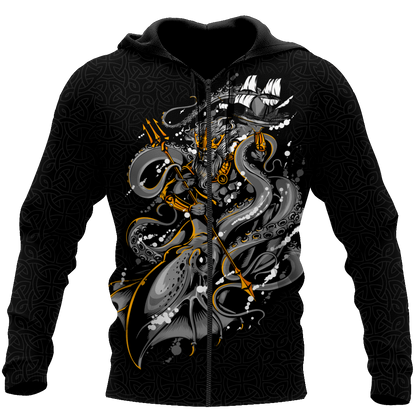 Premium Unisex Hoodie Kraken Octopus And Poseidon ML SN20022101