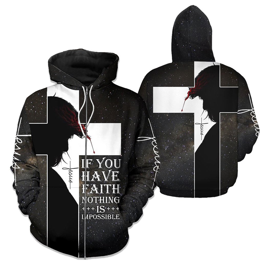 If you have faith nothing is impossible 3D All Over Printed Shirts For Men and Women PL250304 - Amaze Style™-Apparel