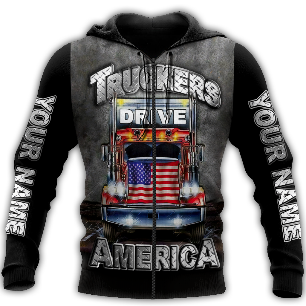 Premium Trucker Personalized Name 3D All Over Printed Unisex Shirts