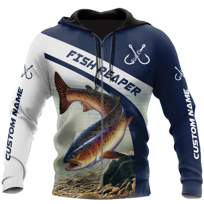 Custom name Trout-Salmon fishing design 3d print shirts