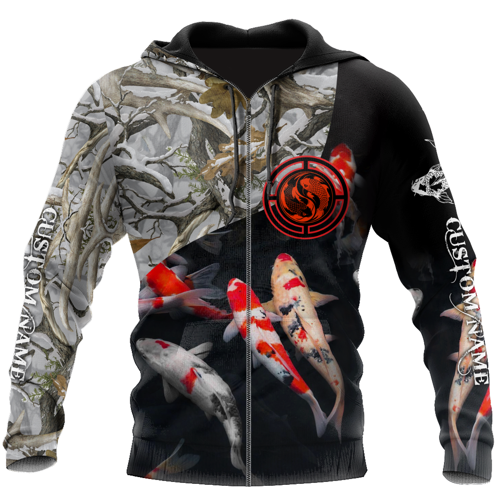 Custom name Koi fish underwater 3D Design print shirts