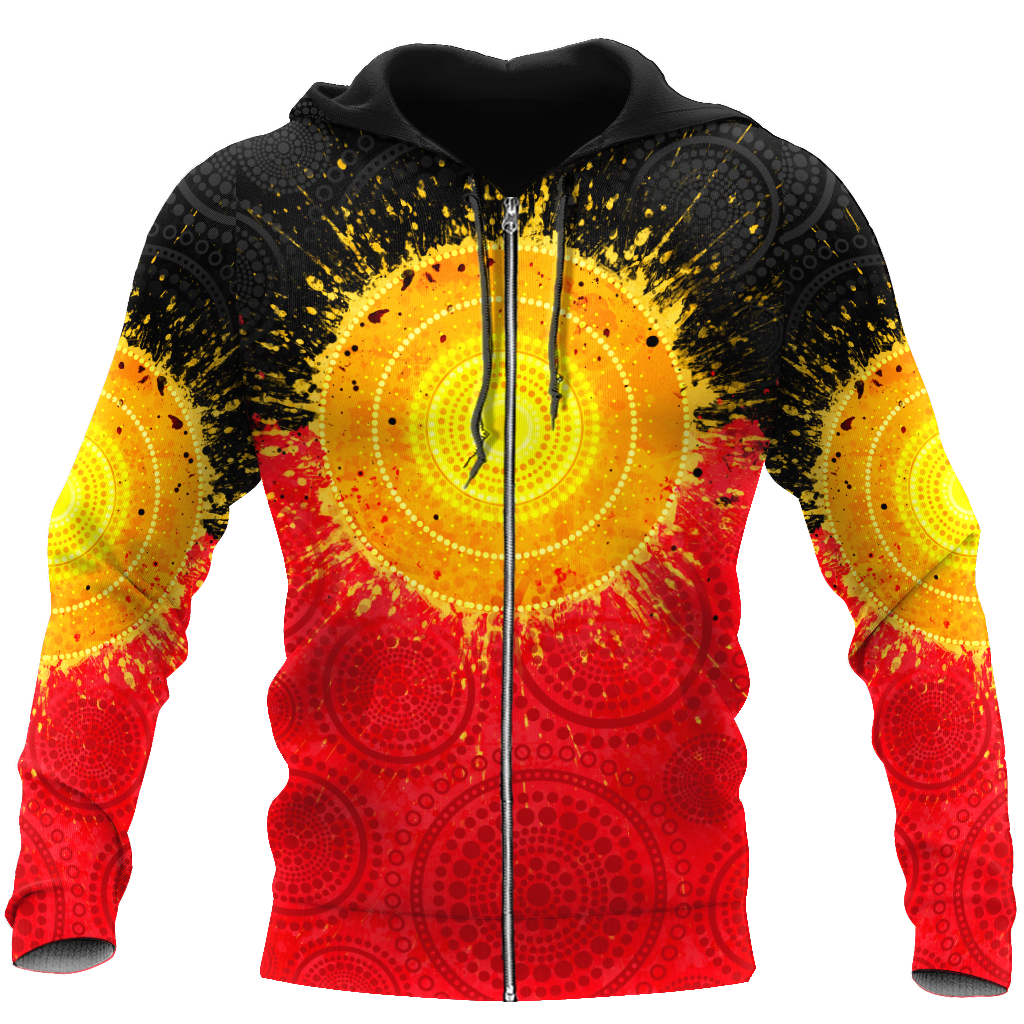 Tmarc Tee Aboriginal Flag Indigenous Sun Painting Art 3D design shirts