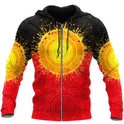 Tmarc Tee Aboriginal Flag Indigenous Sun Painting Art 3D design shirts