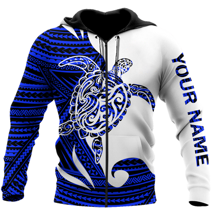 Amazing Polynesian Personalized Name Turtle And Tattoo Premium Unisex Hoodie ML