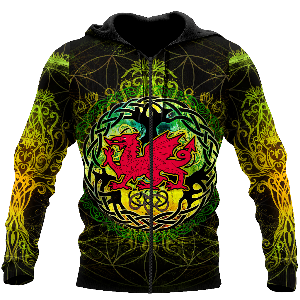 Celtic Wales Dragon Tattoo Hoodie For Men And Women