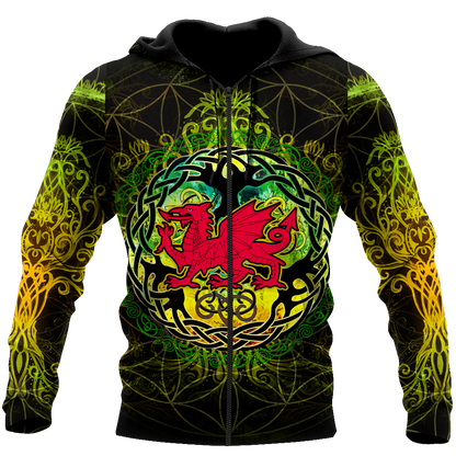 Celtic Wales Dragon Tattoo Hoodie For Men And Women