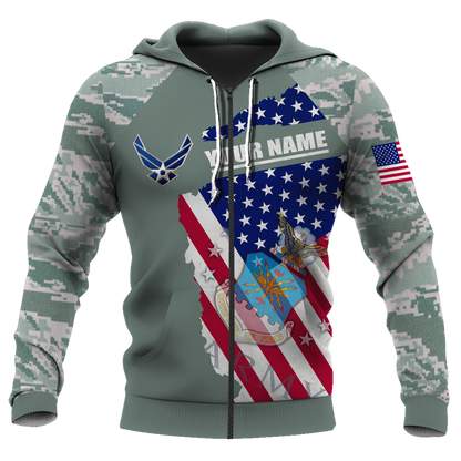 Custom name US Air Force Veteran Brothers in arms 3D print shirts Proud Military