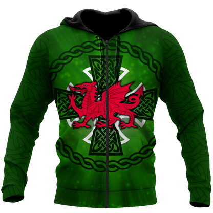 Celtic Wales Dragon Tattoo Hoodie For Men And Women