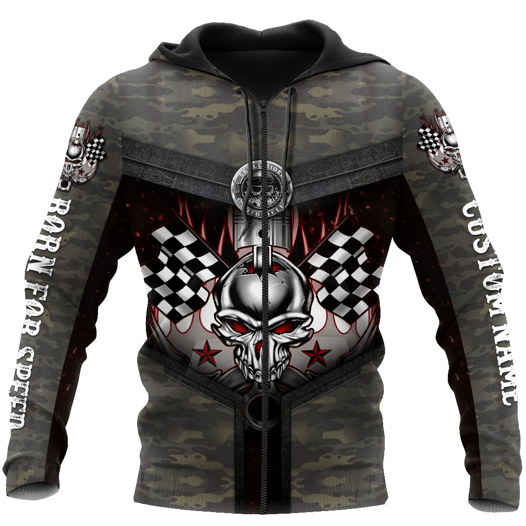 Customize Name Motorcycle Racing 3D All Over Printed Unisex Shirts Born For Speed