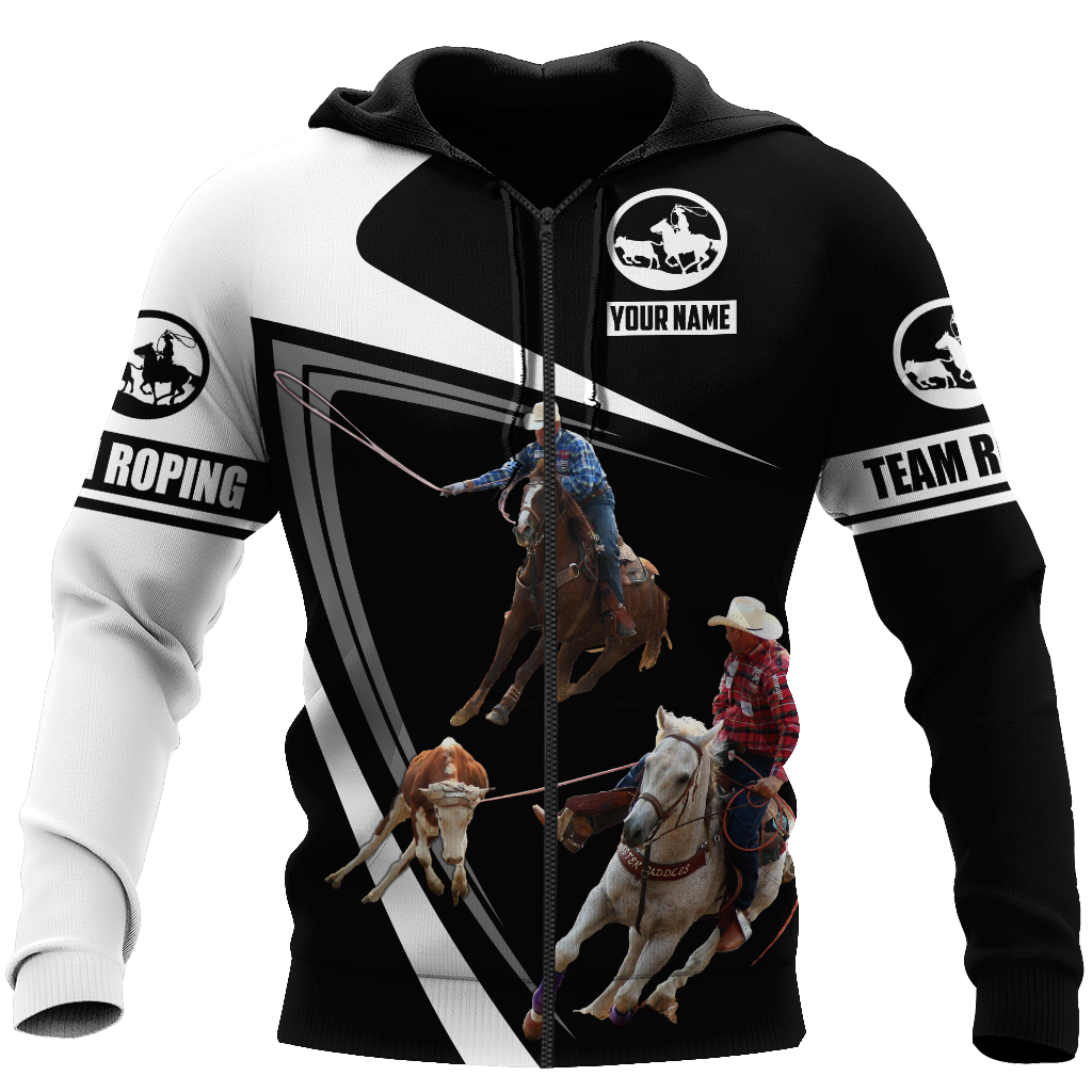 Personalized Name Bull Riding 3D All Over Printed Unisex Shirts Team Roping