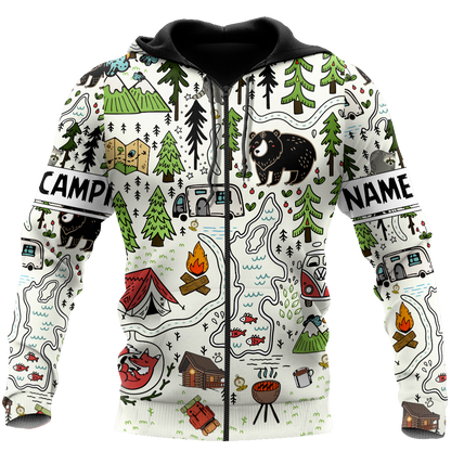Camping 3D All Over Printed Unisex Shirts Camp Maps