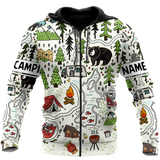 Camping 3D All Over Printed Unisex Shirts Camp Maps
