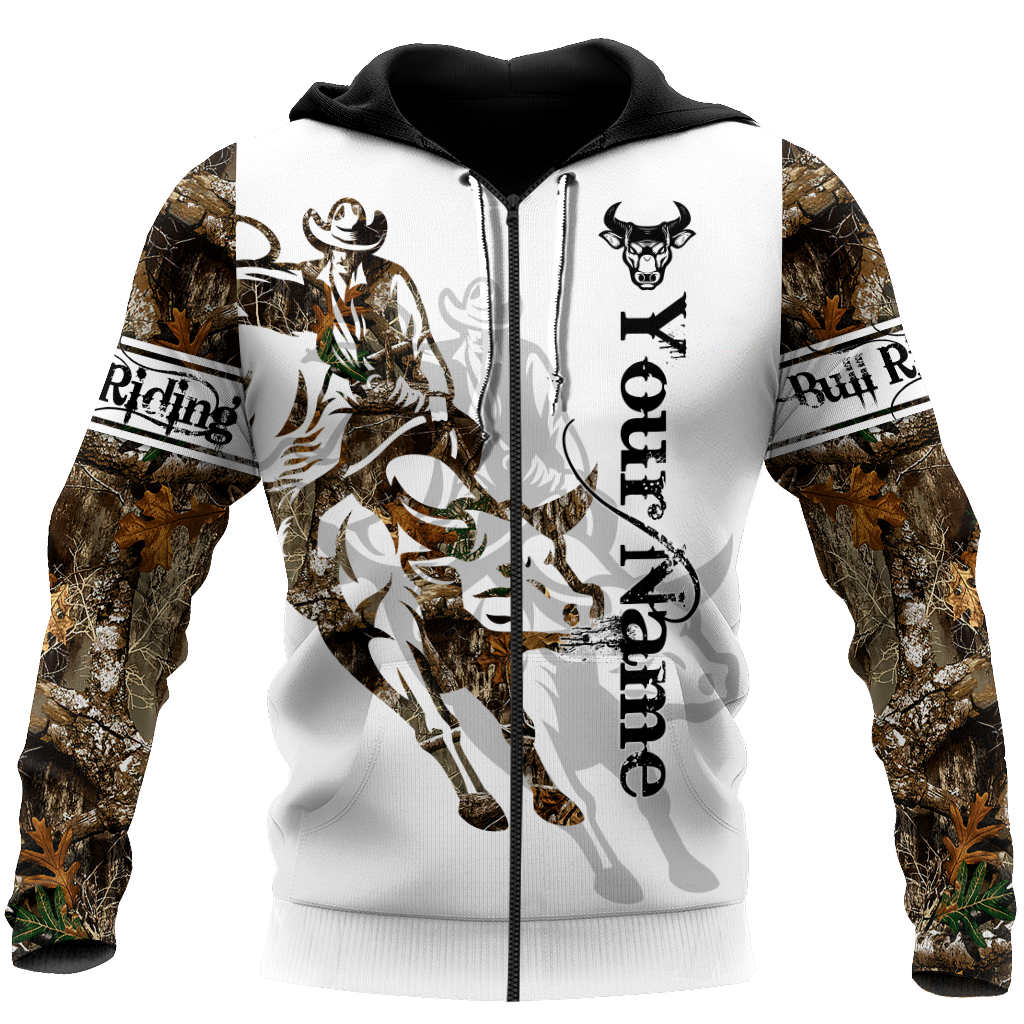 Personalized Name Bull Riding 3D All Over Printed Unisex Shirts Tattoo Ver 2