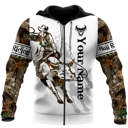 Personalized Name Bull Riding 3D All Over Printed Unisex Shirts Tattoo Ver 2