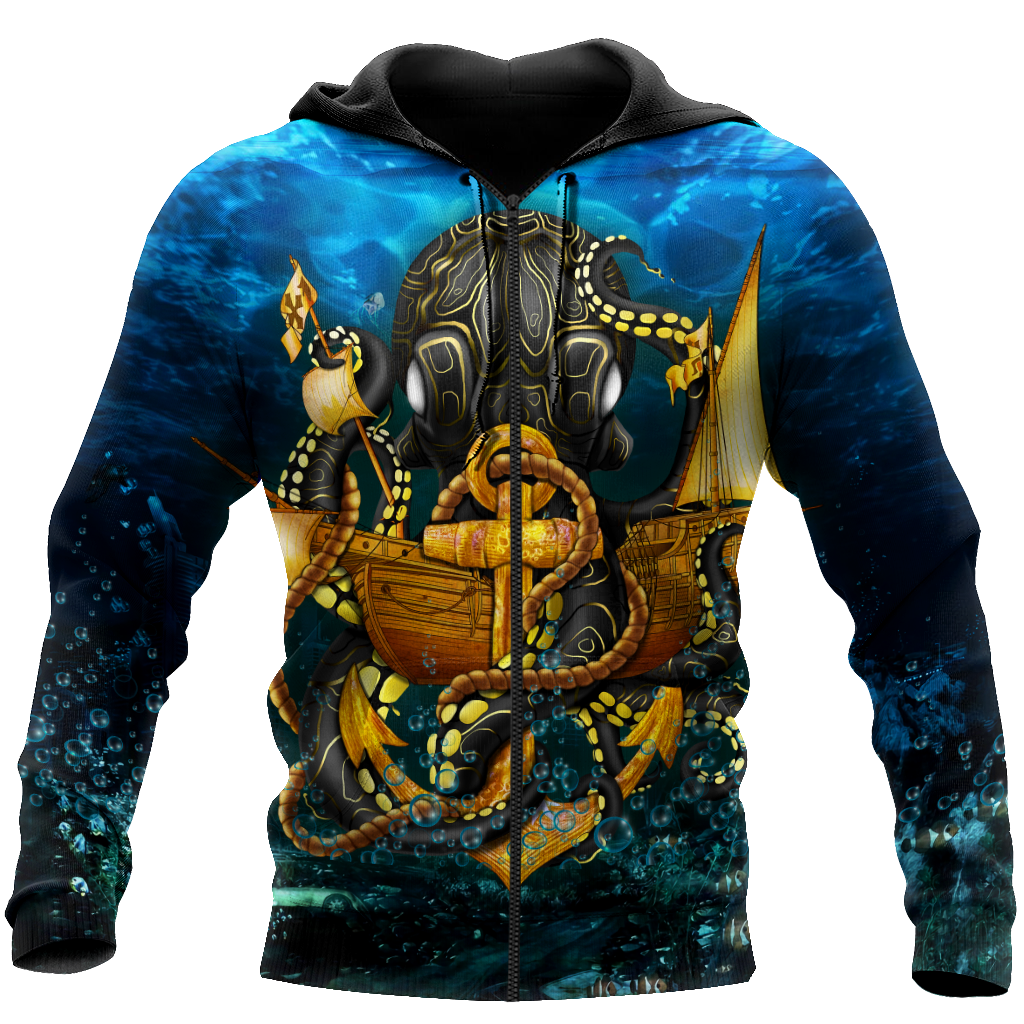 Premium Unisex Hoodie Kraken Octopus King of The Seven Seas V ML