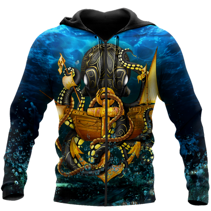 Premium Unisex Hoodie Kraken Octopus King of The Seven Seas V ML