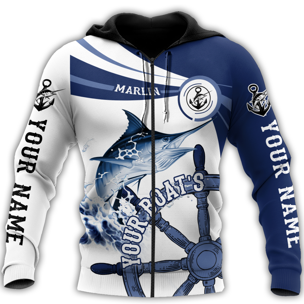 Custom name Marlin fishing boat team Catch and Release 3D Design print shirts