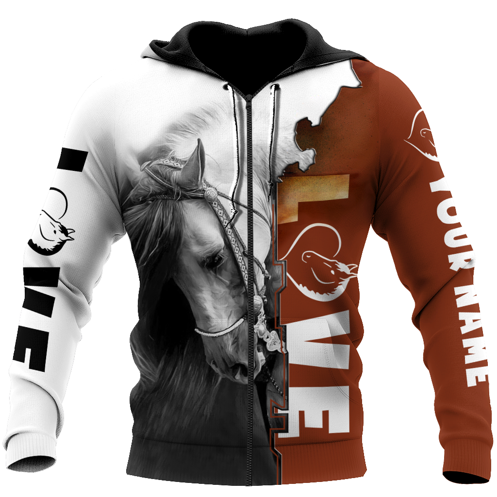 Personalized Name Premium Love Horse 3D All Over Printed Unisex Shirts