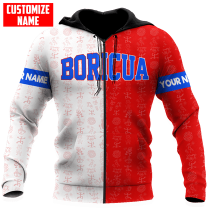 Customize Name Boricua Puerto Rico Hoodie For Men And Women
